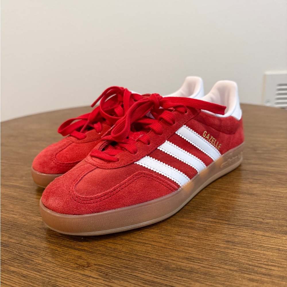 Adidas Gazelle Red and White Sneakers